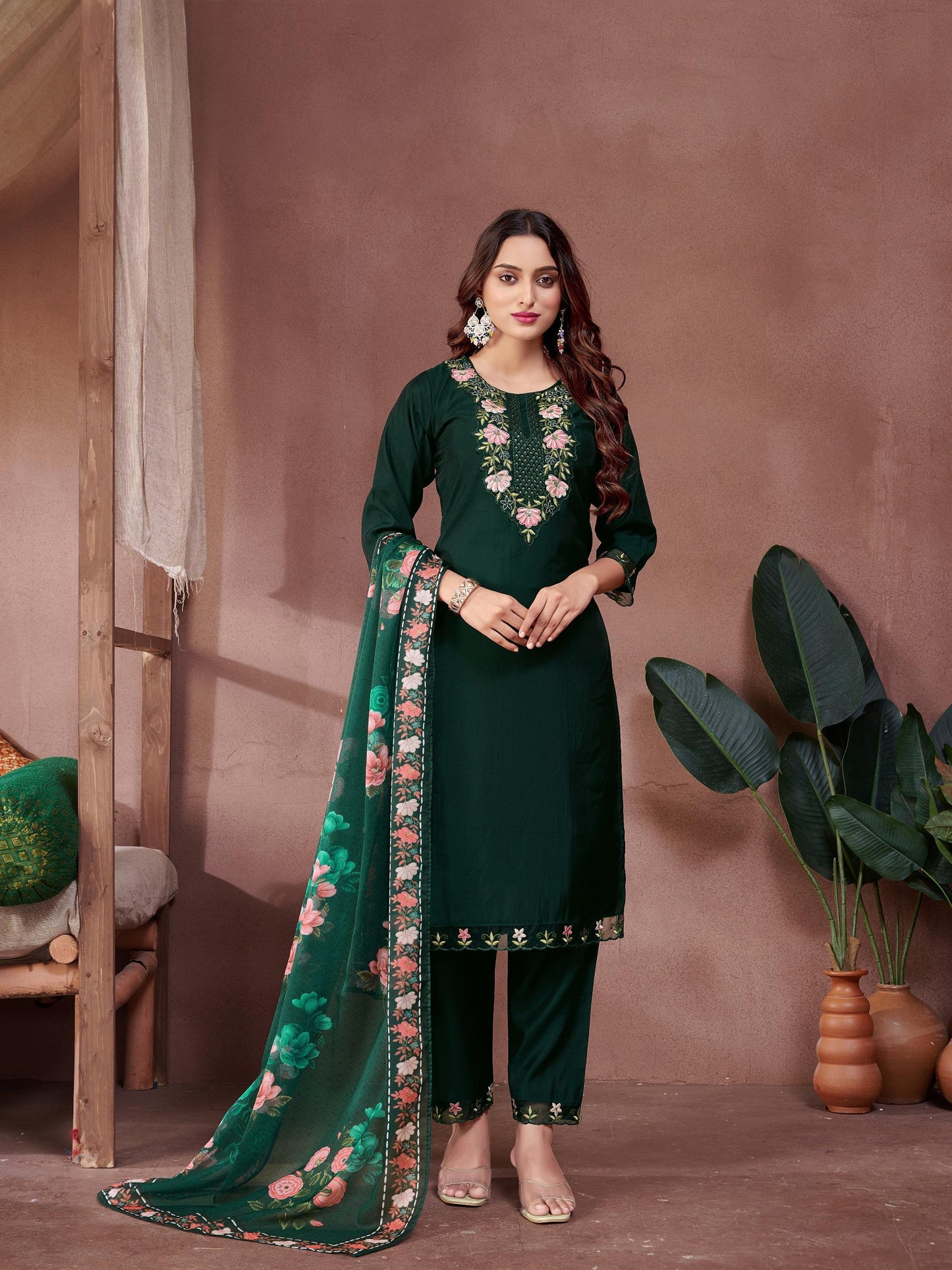 ROMAN SILK TOP - ROMAN SILK WITH INNER WITH EMBROIDERY 3PCS