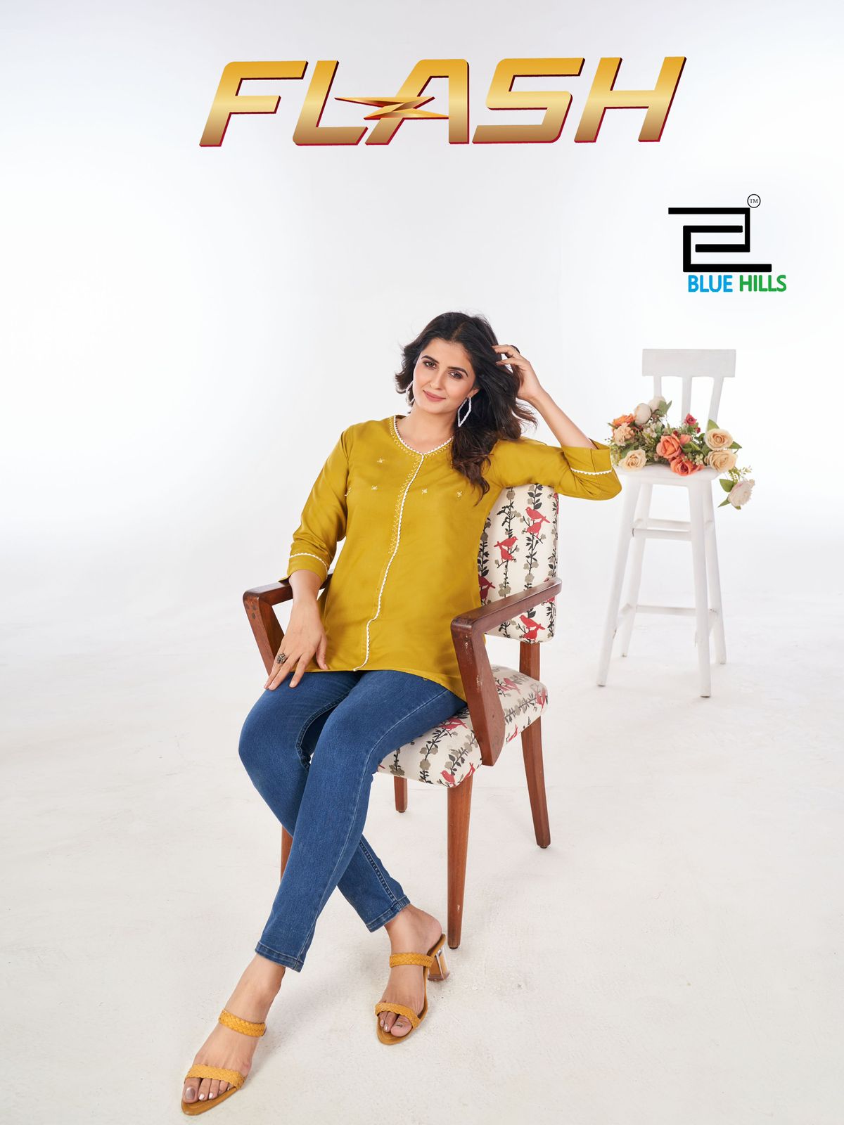 SHORT TOPS- Moti work touch Daily Wear (BLUE HILLS)