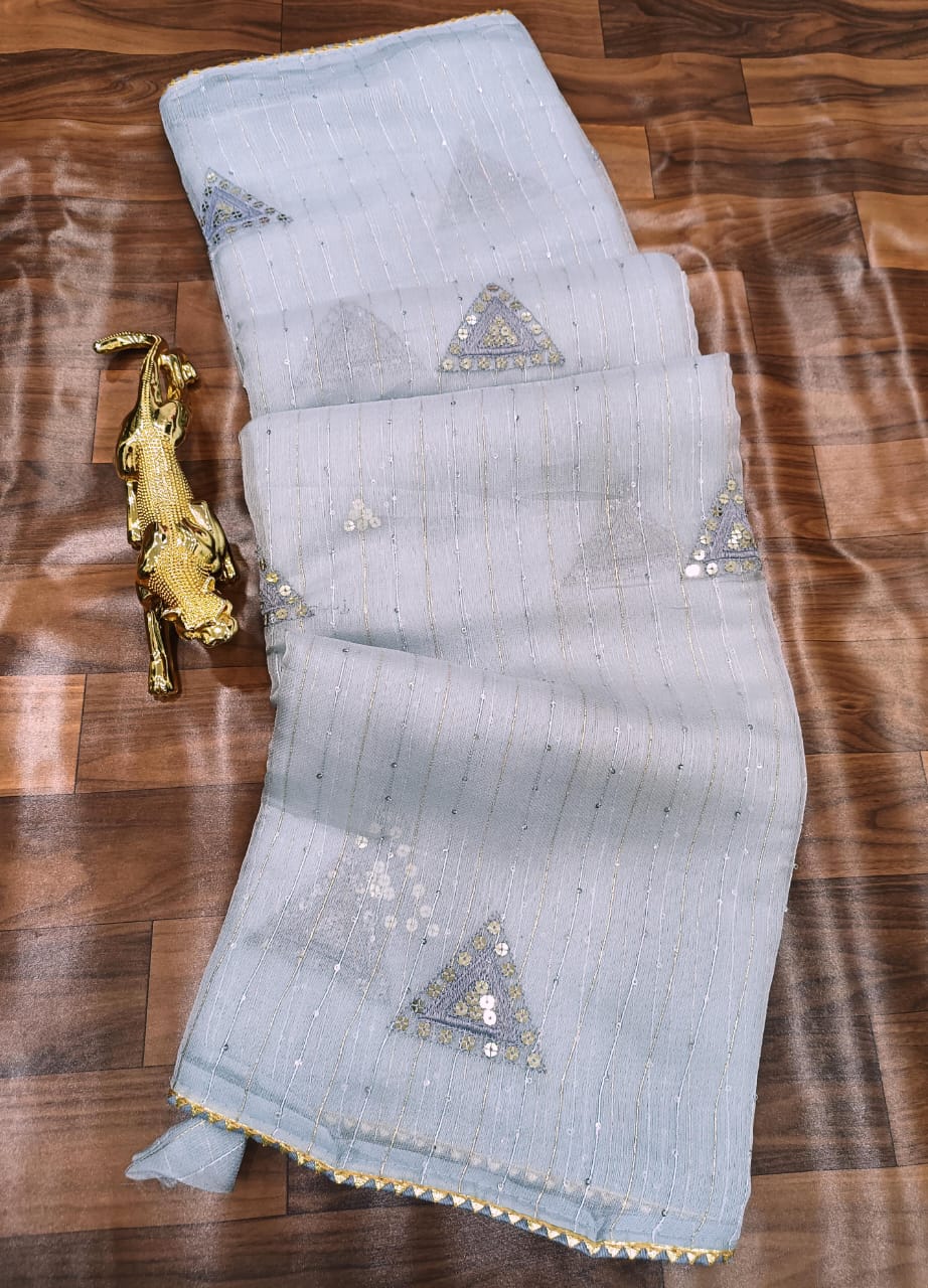 PARTY WEAR SAREES - Latest Collection In Organza