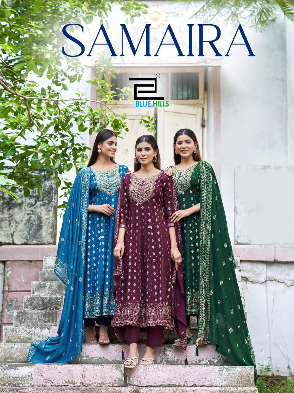 Anarkali Gown - Neck Embroidery with ZARI