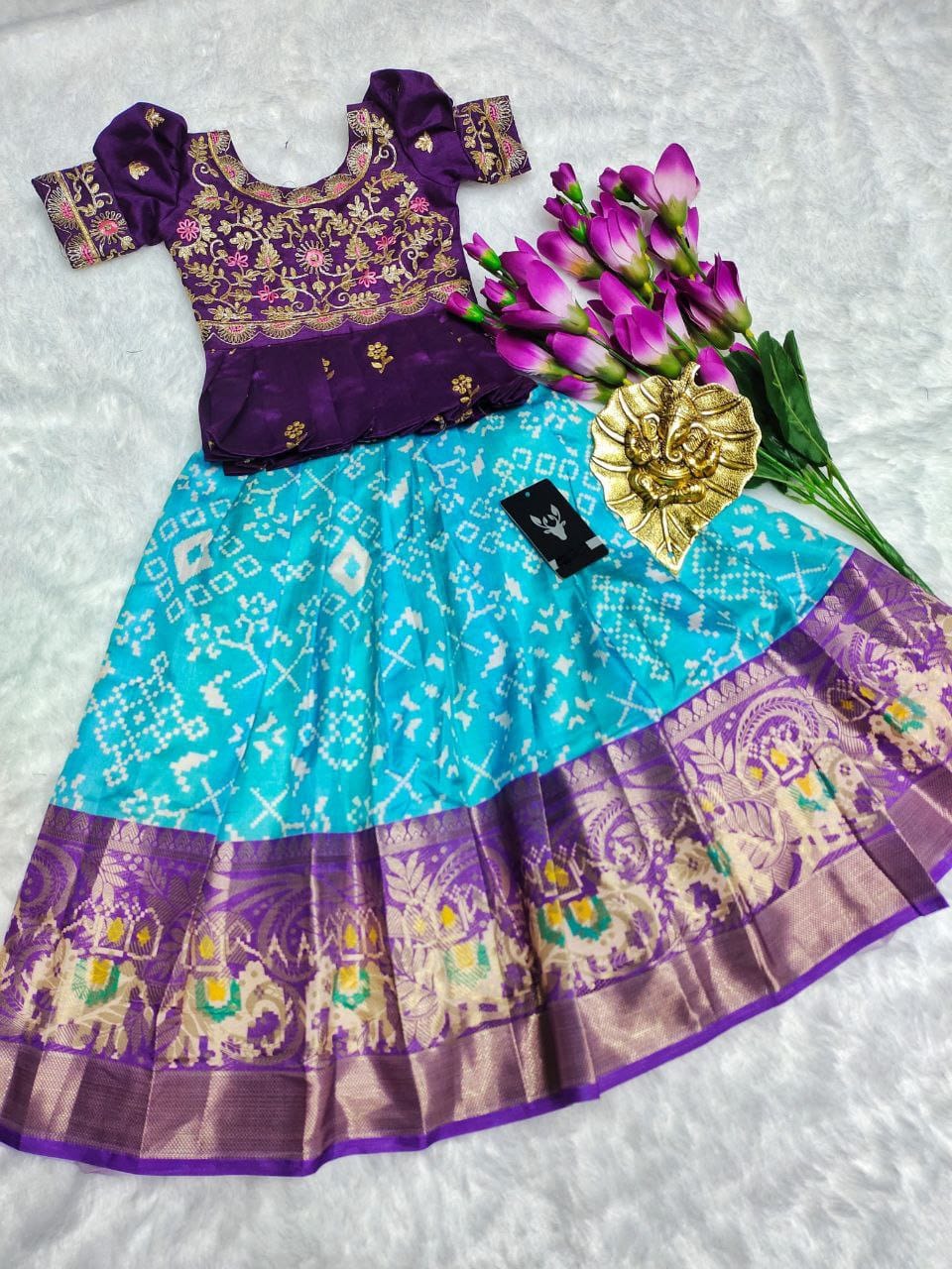 Children Wear-Lehenga Full stitched pure heavy silk fabric with all-over digital print work