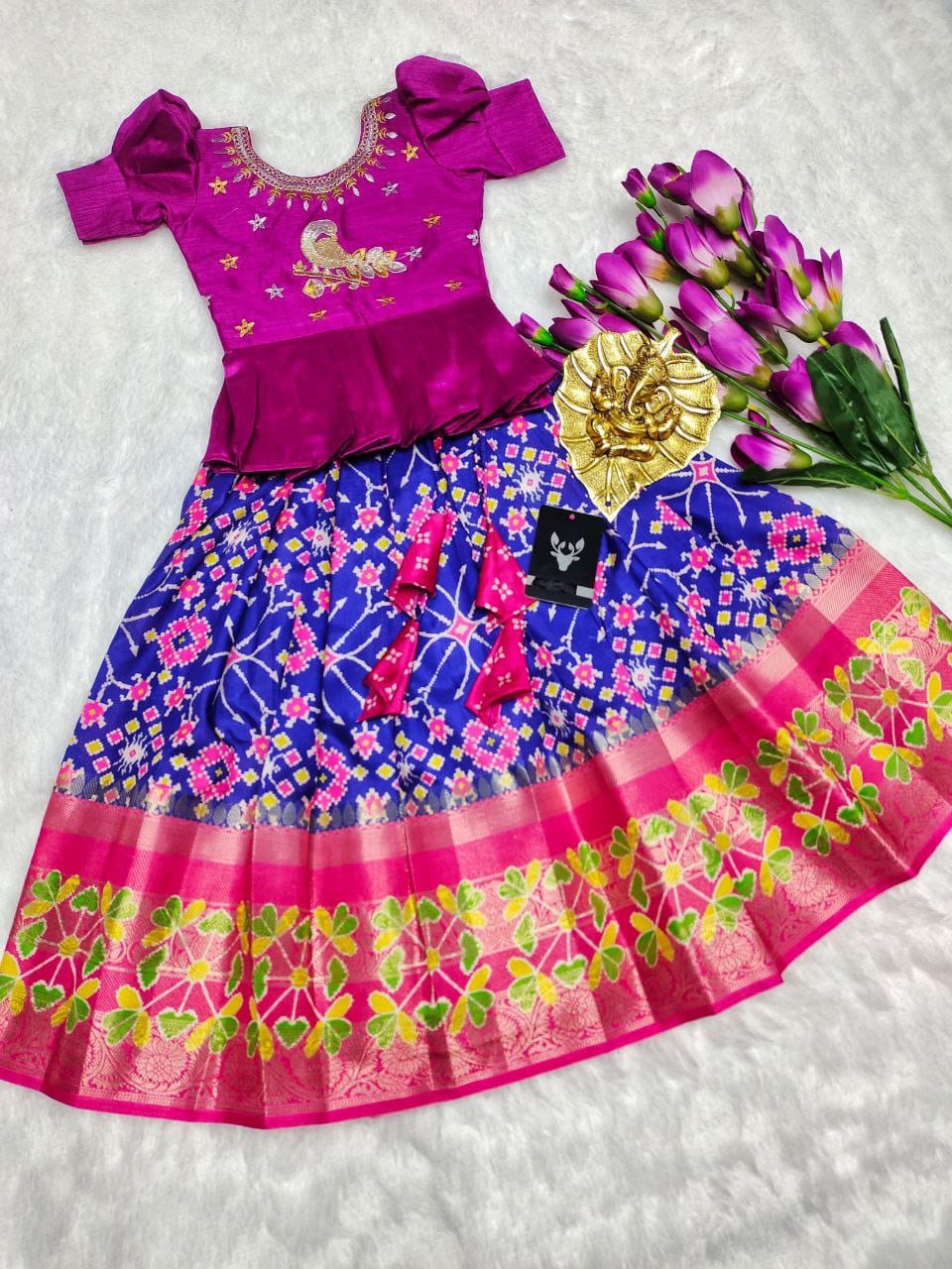 Children Wear-Lehenga Full stitched pure heavy silk fabric with all-over digital print work