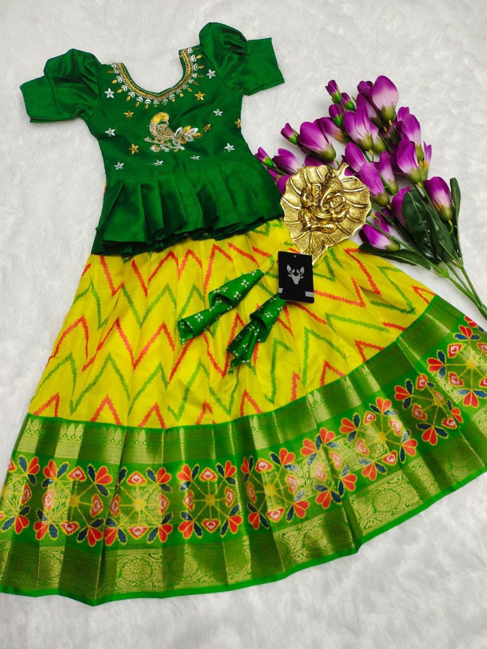 Children Wear-Lehenga Full stitched pure heavy silk fabric with all-over digital print work