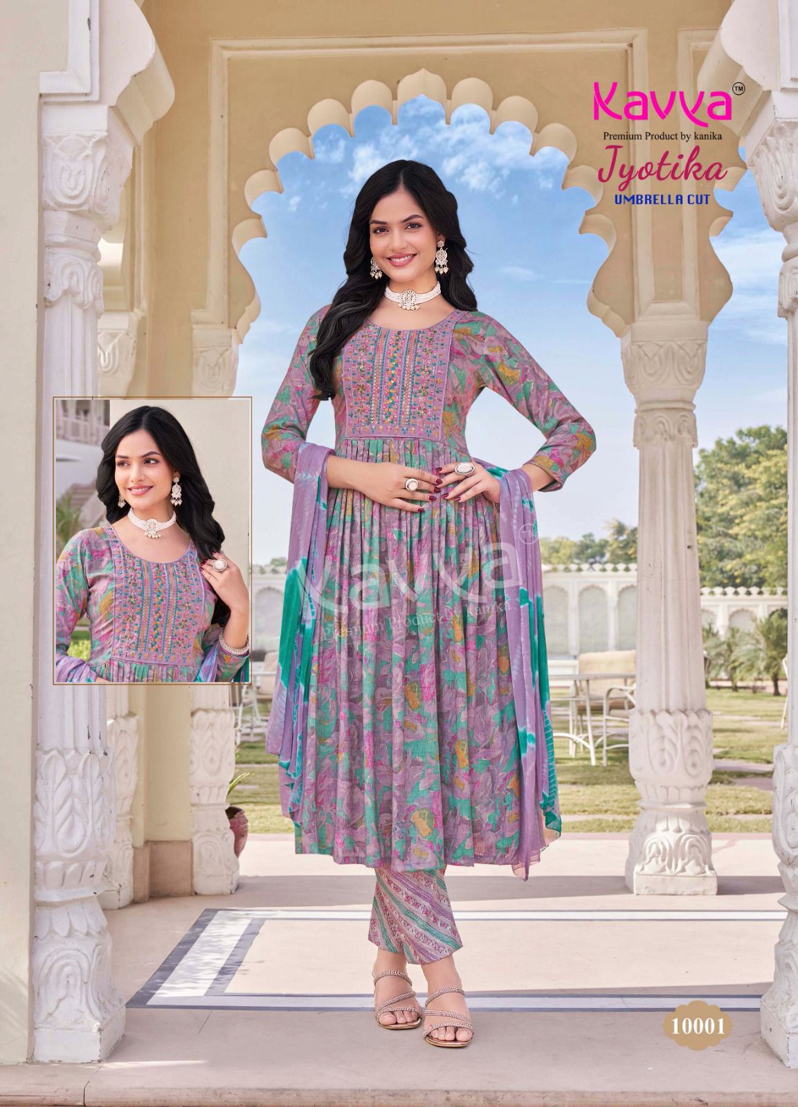 KURTIS - UMBRELLA CUT KAVYA JYOTIKA-3PCS