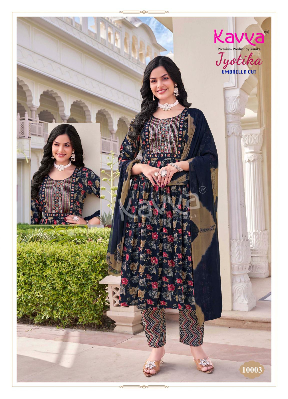 KURTIS - UMBRELLA CUT KAVYA JYOTIKA-3PCS