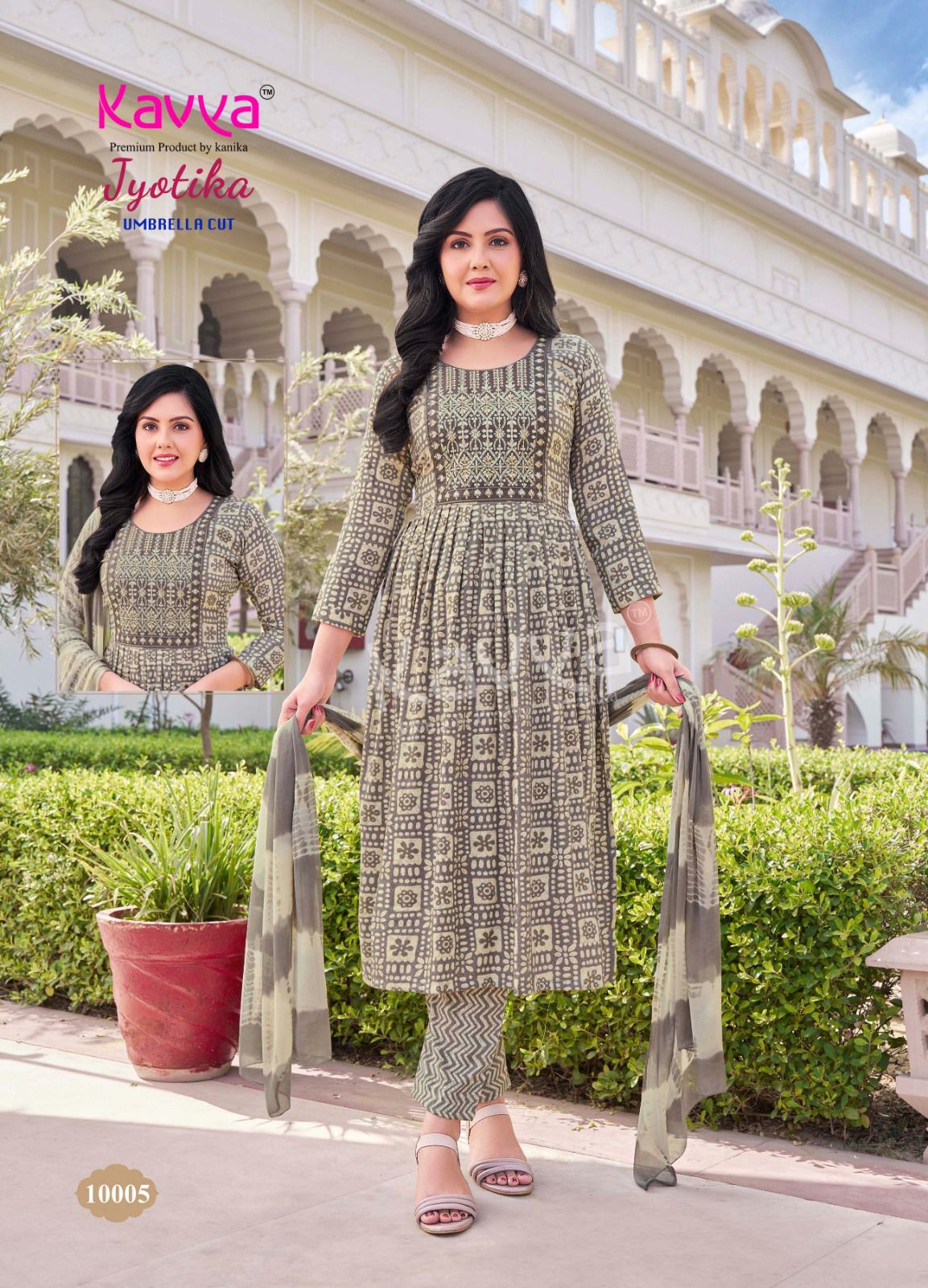 KURTIS - UMBRELLA CUT KAVYA JYOTIKA-3PCS