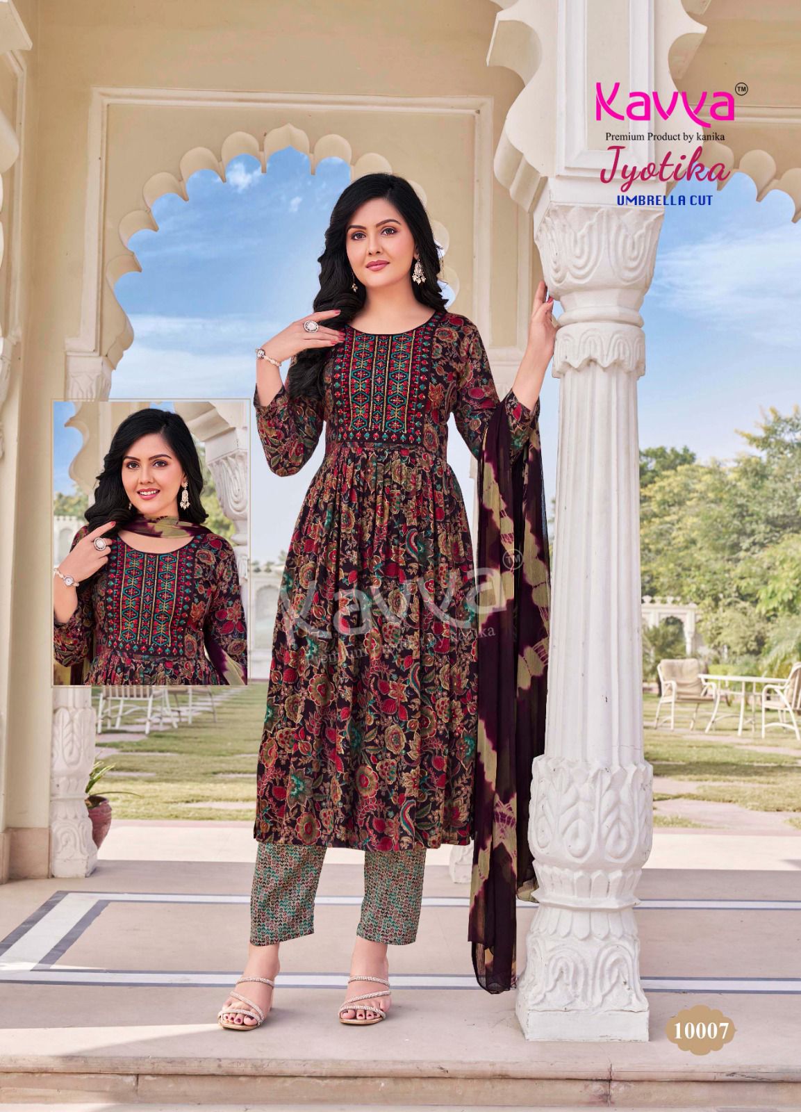 KURTIS - UMBRELLA CUT KAVYA JYOTIKA-3PCS