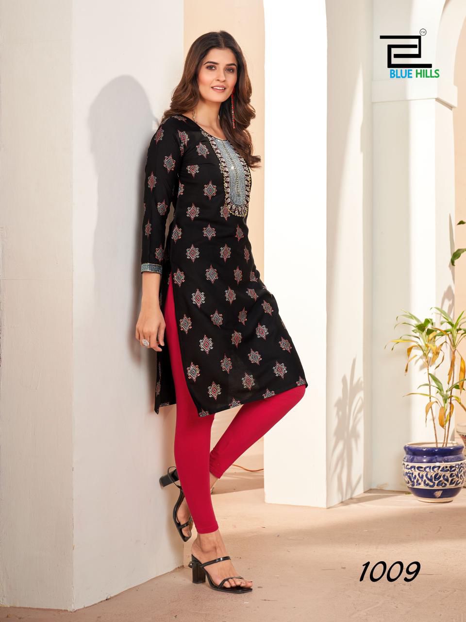 KURTIS -Zari Sequence &amp; thread Embroidery With Lace Work