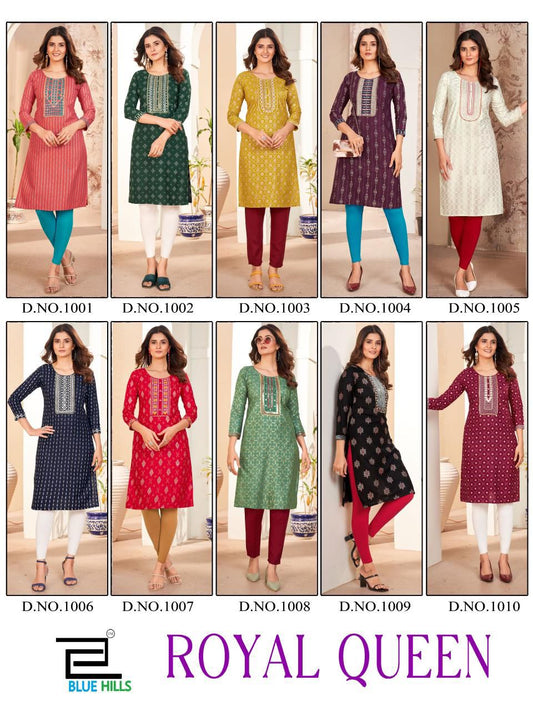 KURTIS -Zari Sequence &amp; thread Embroidery With Lace Work