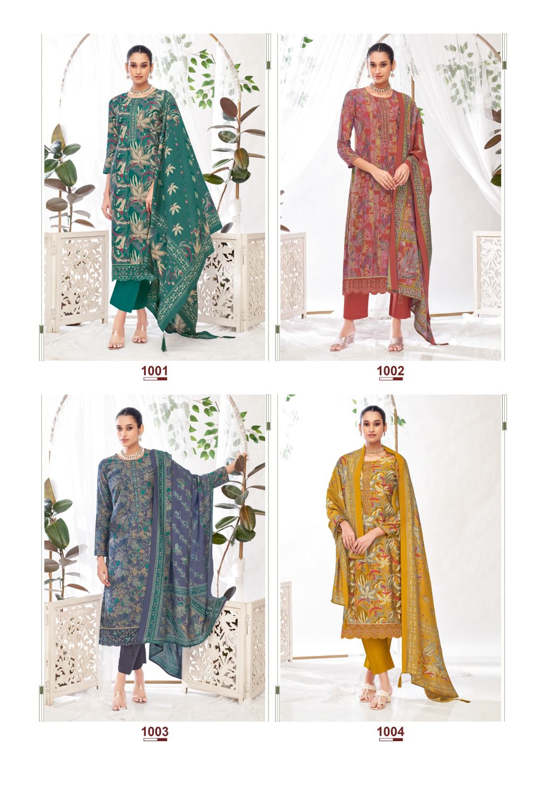 KURTIS-  Pure Modal Discharge Print With Foil Neck Border Work 3PCS