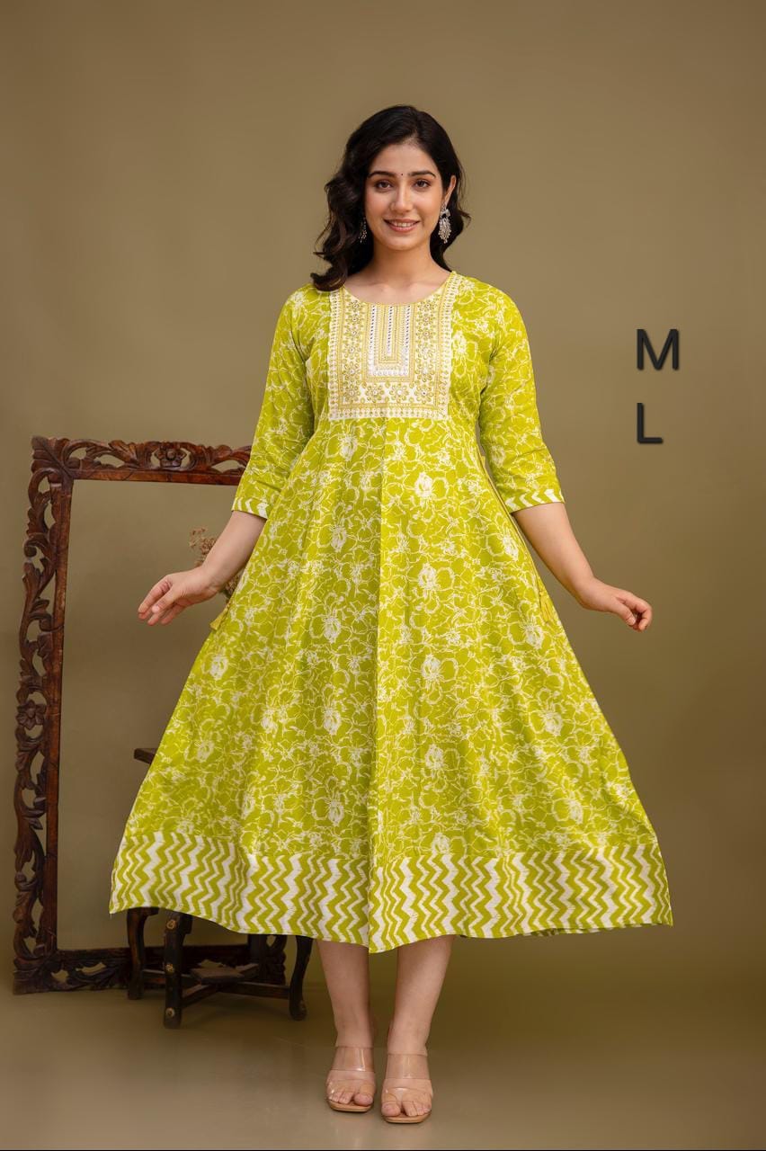 JAIPUR COTTON Anarkali Kurtis Daily wear