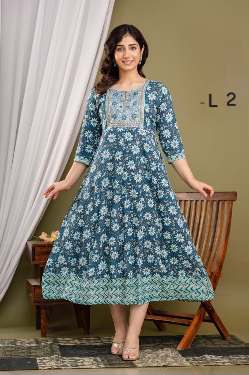 JAIPUR COTTON Anarkali Kurtis Daily wear