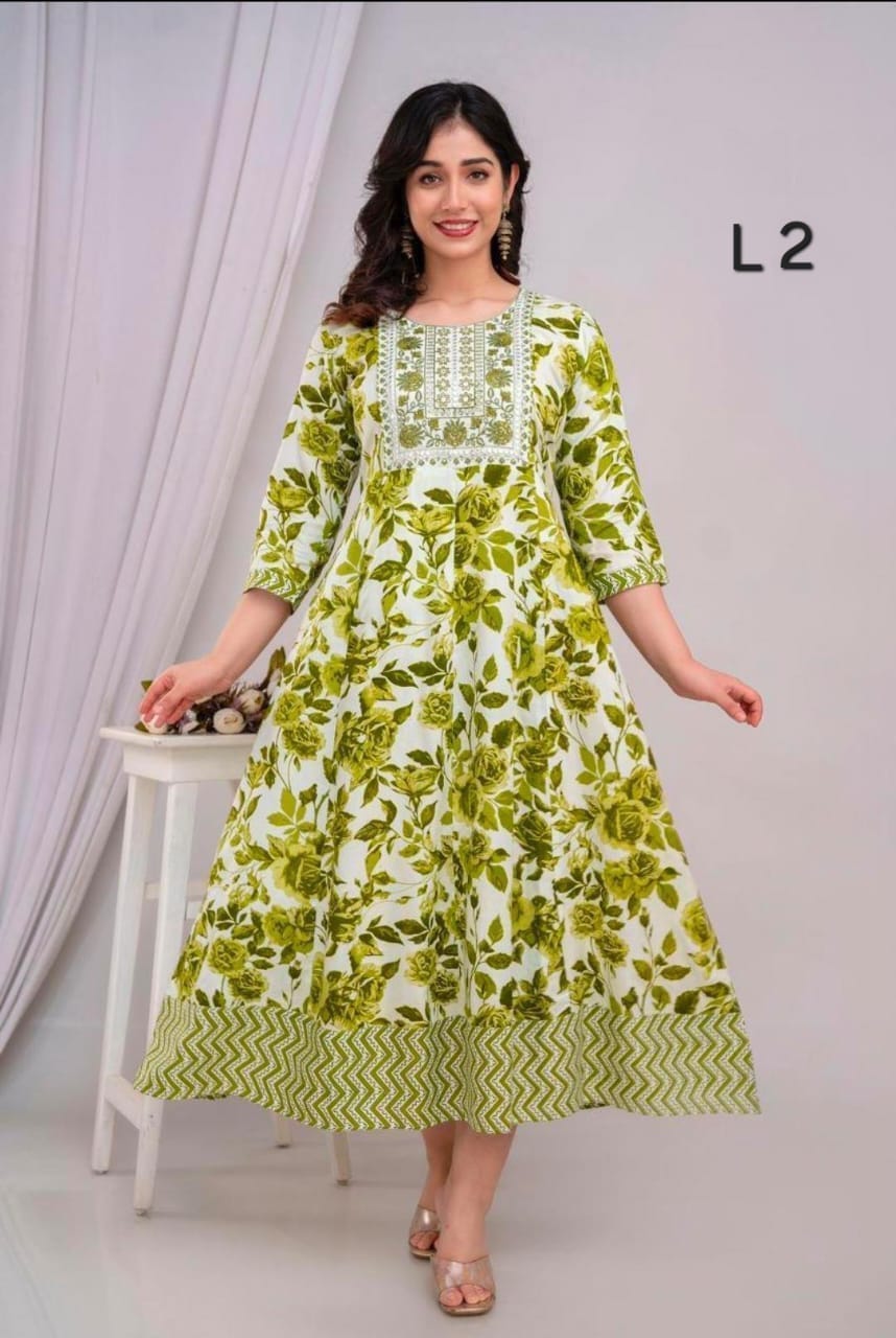 JAIPUR COTTON Anarkali Kurtis Daily wear