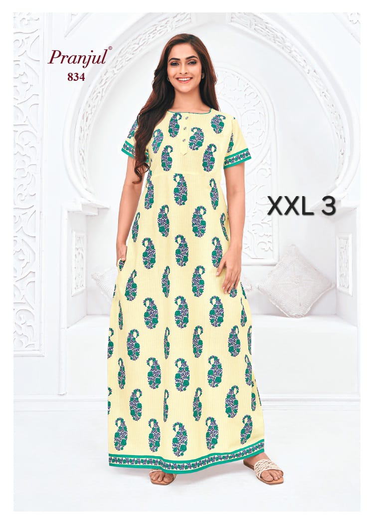 NEW LAUNCHED COTTON NIGHTIES- Pranjul Branded 100% Pure Cotton Night Wear