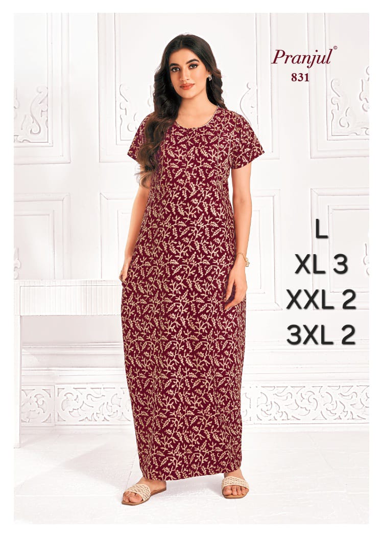 NEW LAUNCHED COTTON NIGHTIES- Pranjul Branded 100% Pure Cotton Night Wear