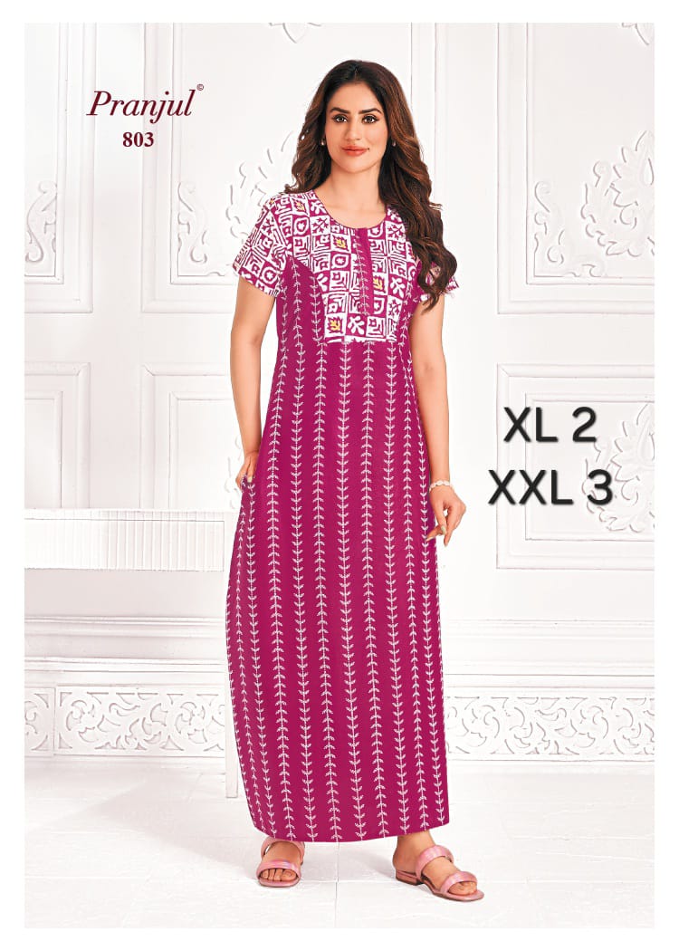 NEW LAUNCHED COTTON NIGHTIES- Pranjul Branded 100% Pure Cotton Night Wear